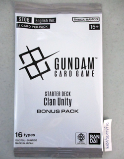 ST06 Clan Unity Starter Deck Bonus Pack Gundam Card Game English Promo - Image 1