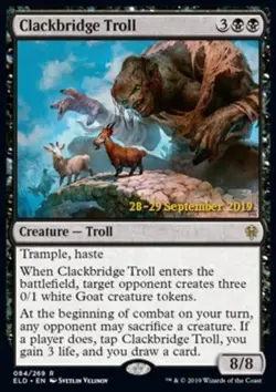 Mint/Near-Mint, English - 1 x MTG Clackbridge Troll - Prerelease Foil Promotiona - Image 1