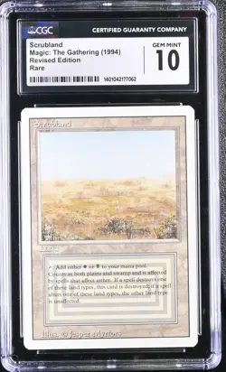 SCRUBLAND Revised Rare Reserved List CGC 10 Gem Mint MTG [Nostalgium] - Image 1