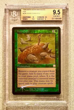 Food Chain Foil MTG Mercadian Masques Rare BGS 9.5 GEM MINT! 1 of 2 FInest Known - Image 1
