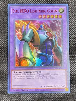 YuGiOh! - Evil HERO Lightning Golem LDS3-EN028 Ultra Rare (RED) 1st Edition NM - Image 1
