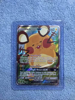 Pokemon TCG Dedenne GX Full Art Ultra Rare Holo Card 195a/214 Unbroken Bonds - Image 1