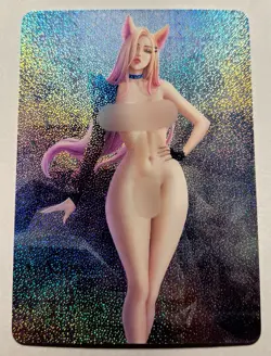 SEXY HEROINE WAIFU Ahri LEAGUE OF LEGENDS ACG PRISMATIC HOLOFOIL CARD NM - Image 1