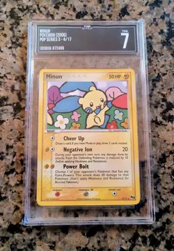 ✨Minum Pop Series 3 Holo RARE Pokemon Card #4/17 (2006) Top Shelf 7 TSG Graded!⚡ - Image 1
