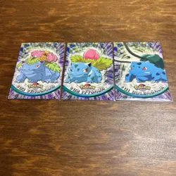Topps Venusaur #03 Ivysaur #02 Bulbasaur #01 Pokemon 3-Card Lot 1999 TV Series - Image 1