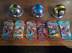 Factory Sealed Pokemon Cards And Tin Ball Lot. Lot #4 - Image 1