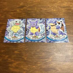 Pokemon Card Squirtle Wartortle Blastoise Topps TV Animation Non-holo 1999 LP - Image 1