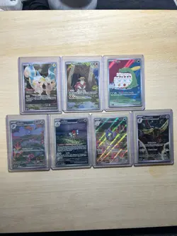 Pokemon Full Art Holo Illustration Card Lot of 7 Cards Near Mint Condition - Image 1