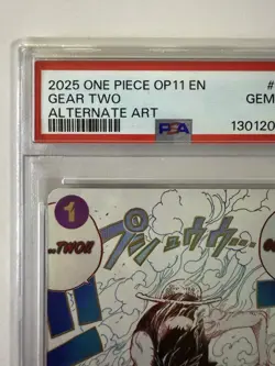 Gear Two PSA 10 One Piece English Card Luffy D. Monkey OP11-080 Alt Art 2025 - Image 3