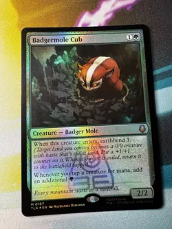 Magic Avatar: The Last Airbender Badgermole Cub FOIL Mythic 167 TLE MTG - Image 1