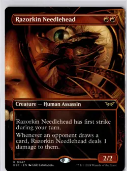Razorkin Needlehead (Borderless) Duskmourn: House of Horror Regular NM R 0347 - Image 1