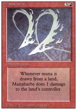 1x Manabarbs Heavy Play, English 3rd Edition Revised MTG Magic - Image 1