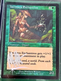 MTG ~ YAVIMAYA ENCHANTRESS FOIL ~ AUTOGRAPHED MATTHEW WILSON ~ URZA''S DESTINY - Image 2