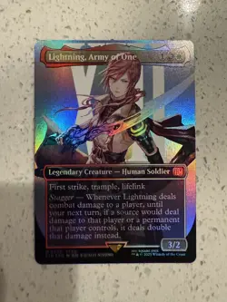 MTG Magic Final Fantasy Lightning Army of One (400) Borderless Foil NM! English - Image 1