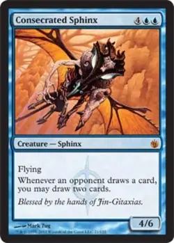Lightly Played, English - 1 x MTG Consecrated Sphinx Mirrodin Besieged - Image 1