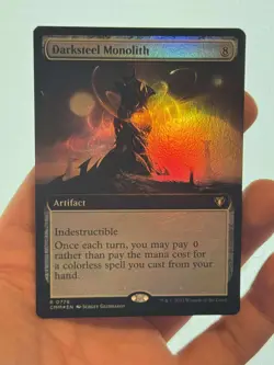 1X FOIL Darksteel Monolith EXTENDED ART EX/LP MTG Magic CMM Commander Masters - Image 1