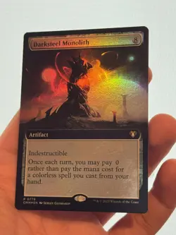 1X FOIL Darksteel Monolith EXTENDED ART EX/LP MTG Magic CMM Commander Masters - Image 2