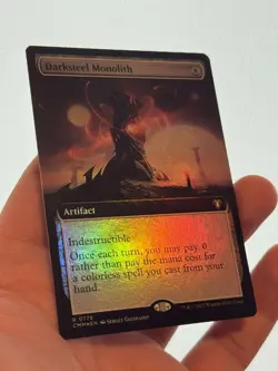 1X FOIL Darksteel Monolith EXTENDED ART EX/LP MTG Magic CMM Commander Masters - Image 3