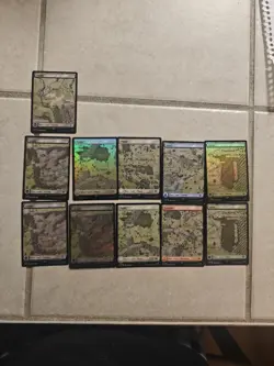 MTG Magic Gathering LoTR Lord of Rings Lands Lot Of 10 1 Surge Foil Swamp - Image 1