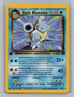 Pokemon Team Rocket 1st Edition Dark Blastoise Non Holo Rare - LP #20/82 10792 - Image 1