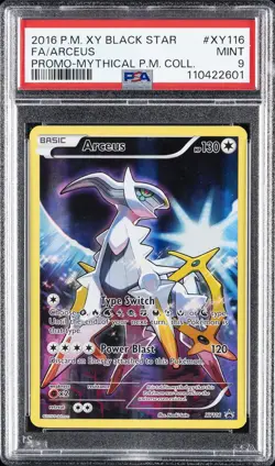 2016 POKEMON XY BLACK STAR PROMO MYTHICAL POKEMON COLL FULL ART/ARCEUS PSA 9 - Image 1