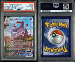 2021 POKEMON SWORD & SHIELD FUSION STRIKE SECRET FULL ART/ESPEON VMAX 270 PSA 10 - Image 1