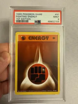 1999 Pokemon 1st Edition Shadowless Fighting Energy Base Set 97/102 - PSA 9 Mint - Image 2