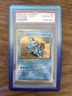 1998 P.M. Japanese Pokemon TCG Blastoise Holo CD Promo PSA 10 - Image 1