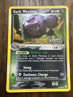 Pokemon TCG Dark Weezing Holo Rare Card Team Rocket Returns LP - Image 1