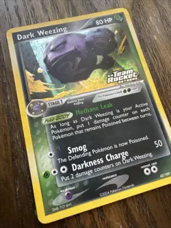 Pokemon TCG Dark Weezing Holo Rare Card Team Rocket Returns LP - Image 2
