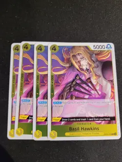 4x Basil Hawkins R OP10-109 Royal Blood One Piece Card Game CCG NM - Image 1