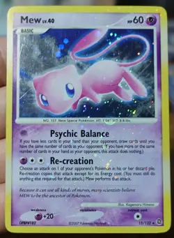 Mew 15/132 Holo Secret Wonders Holobleed Error Misprint Pokemon Card LP - Image 1
