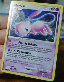 Mew 15/132 Holo Secret Wonders Holobleed Error Misprint Pokemon Card LP - Image 2