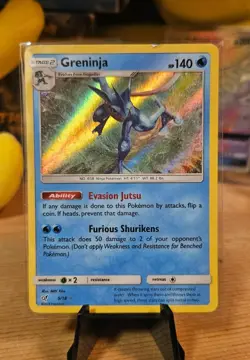 Pokemon TCG Greninja Holo Rare Card Detective Pikachu 9/18 - Image 1