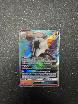 Alolan Marowak GX SM187 Holo Black Star Promo Pokemon Card - Image 1