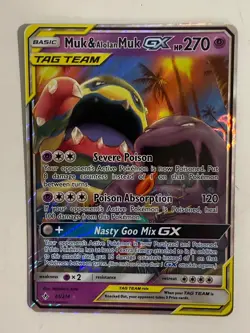 Pokemon TCG Muk & Alolan Muk Tag Team GX Unbroken Bonds Card 61/214 NEAR MINT - Image 1