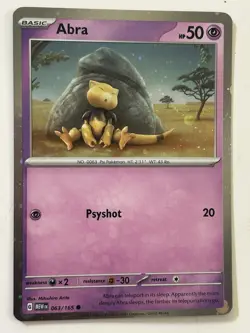 Abra 063/165 Cosmo Holo Promo S&V 151 English Pokemon TCG Card NM Condition - Image 1