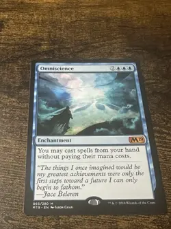 1x Omniscience MTG M19 Core Set 2019 Mythic Blue Enchantment Light Play - Image 1