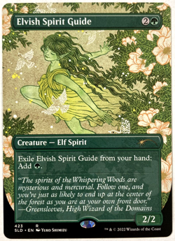 MTG Elvish Spirit Guide BORDERLESS Secret Lair Drop 423 NM - Image 1
