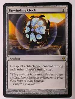 Unwinding Clock MTG, New Phyrexia, Rare, LP+ - Image 1