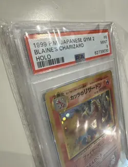 1999 Pokemon Japanese Gym 2 Blaine's Charizard Holo #6 PSA 9 MINT - Image 5