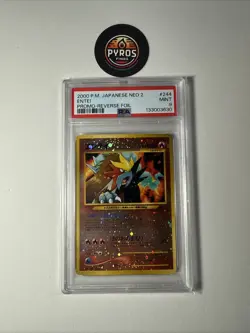 ⚡❄ 2000 Pokemon Japanese Neo 2 Promo #244 Entei Reverse Foil PSA 9 Mint - Image 1