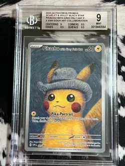 2023 POKEMON PROMOS SCARLET & VIOLET PIKACHU WITH GREY FELT HAT BGS 9 *0564* - Image 1