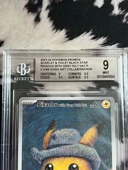 2023 POKEMON PROMOS SCARLET & VIOLET PIKACHU WITH GREY FELT HAT BGS 9 *0564* - Image 3