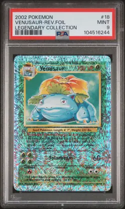 2002 POKEMON LEGEND COLL #18 VENUSAUR-REVERSE FOIL PSA 9 - Image 1