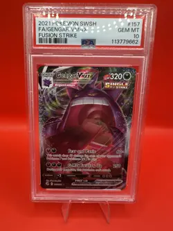 2021 Pokemon Gengar VMAX Full Art #157 Fusion Strike PSA 10 GEM MINT SWSH - Image 1
