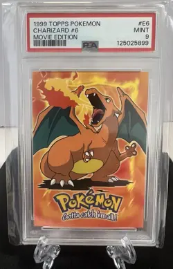 1999 Topps Pokemon Charizard #6 Movie Edition Psa 9 - Image 1