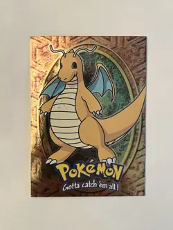 Pokemon 1999 Topps Movie Blue Logo Dragonite #E12 Foil - Image 1