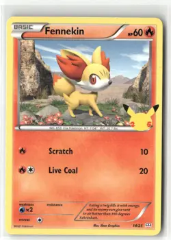 Pokemon Fennekin - 14/25 Promo McDonald's 25th Anniversary Promos 014/025 NM - Image 1