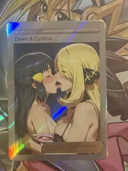 Pokemon Cynthia & Dawn Anime Waifu Custom DIY Trainer Art Pokemon card - Image 2